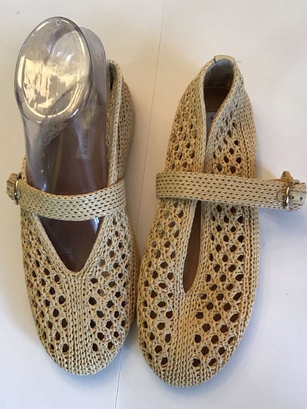 Steve Madden Beige Woven Mary Jane Flats
